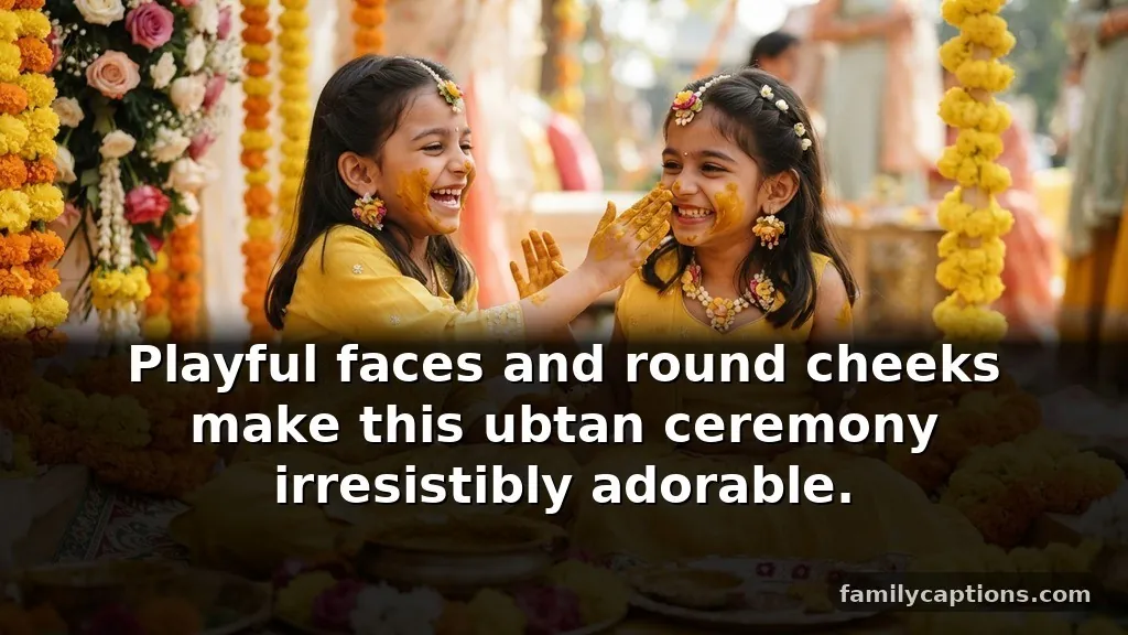Cute haldi captions for instagram for kids at the ubtan ceremony