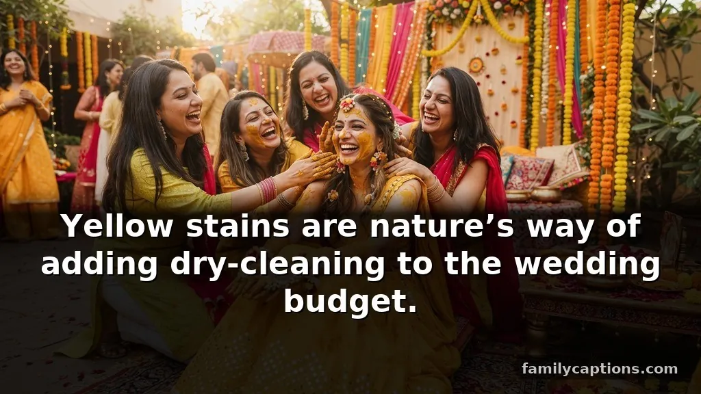 Funny haldi captions for instagram after the turmeric paste turns messy