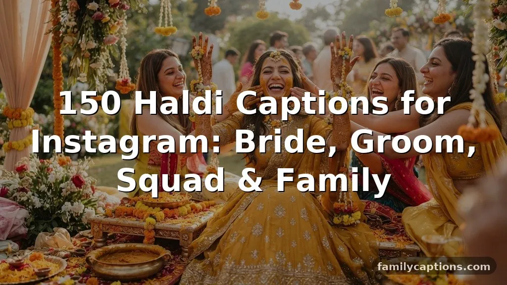 150 Haldi Captions for Instagram: Bride, Groom, Squad & Family