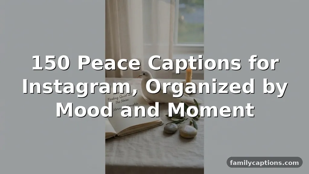 150 Peace Captions for Instagram, Organized by Mood and Moment