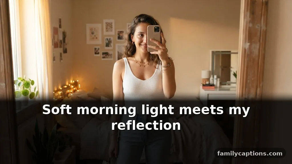 Aesthetic short captions for instagram for girl mirror selfies