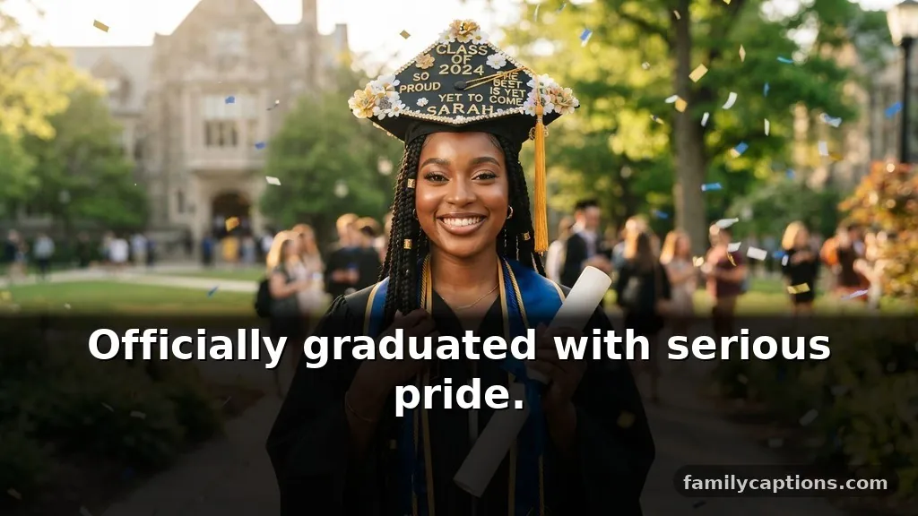 Graduation short captions for instagram for girl celebrating a big milestone