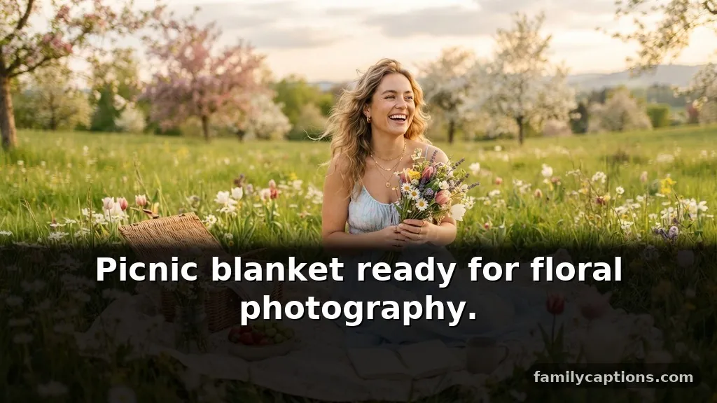 Spring picnic short flower captions for instagram for girl