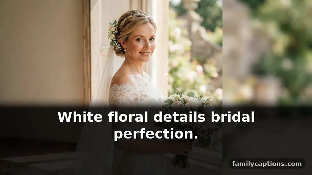 Wedding short flower captions for instagram for girl in bridal photos