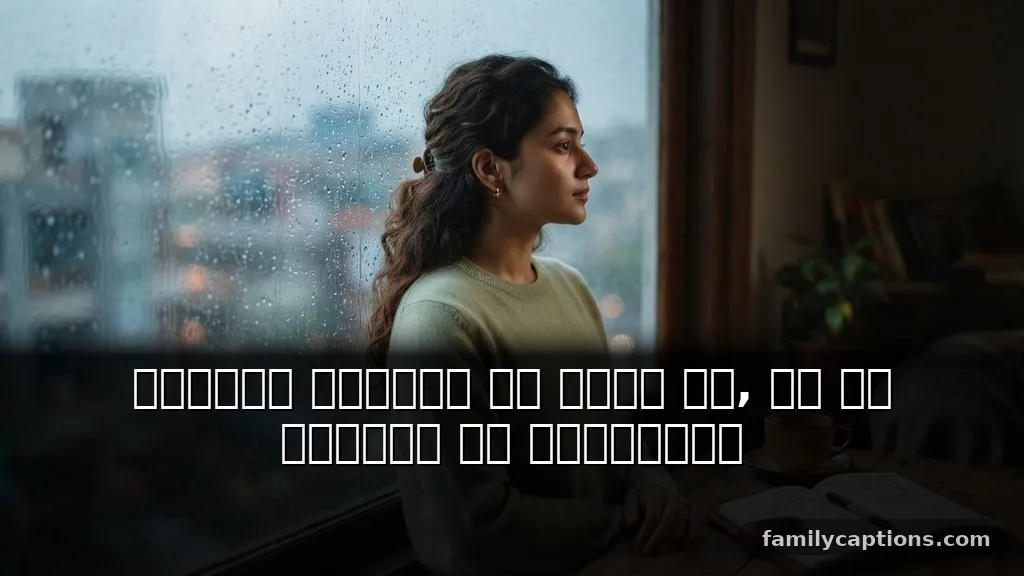 Aesthetic hindi captions for instagram for girl by a rainy window