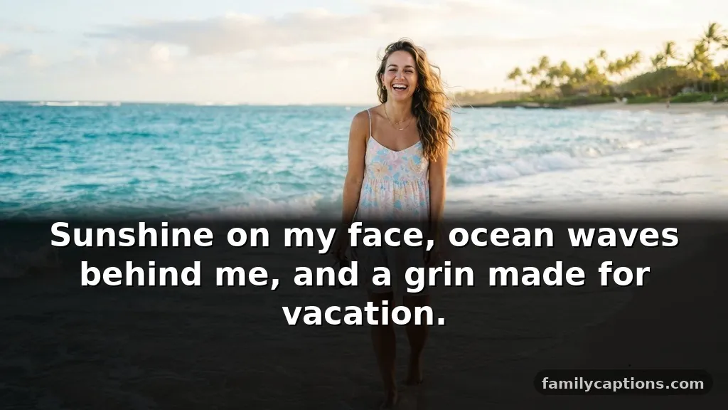 Beautiful Smile Quotes for Instagram for Girl on a Beach Vacation