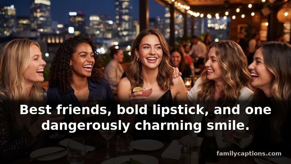 Flirty Smile Captions for Instagram for Girl on a Girls' Night Out