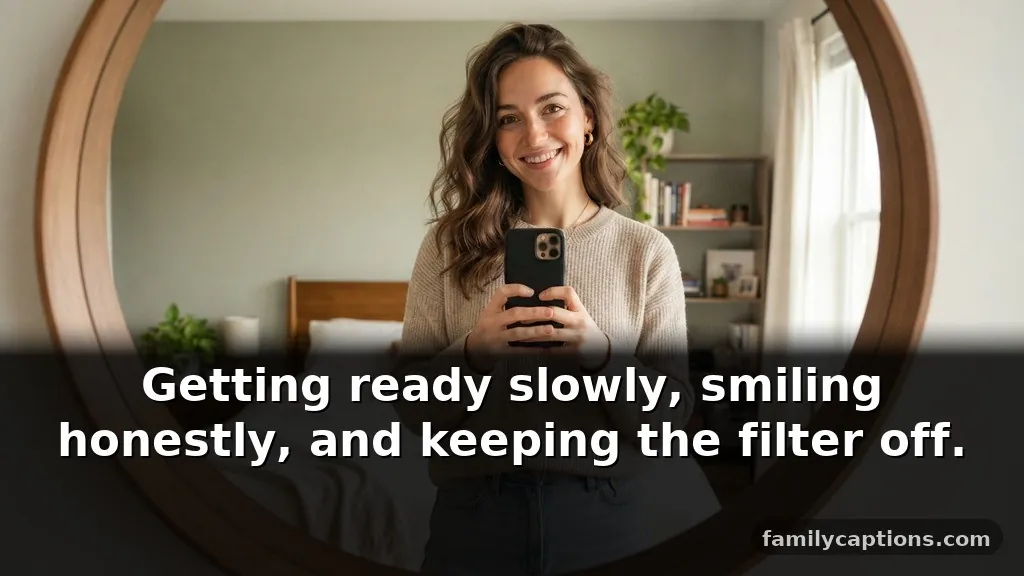 Natural Smile Captions for Instagram for Girl Mirror Selfies